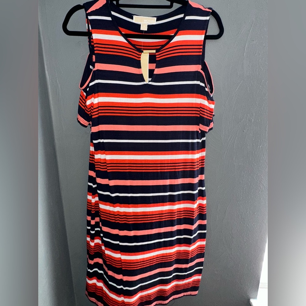 MICHAEL Michael Kors cold shoulder cotton dress